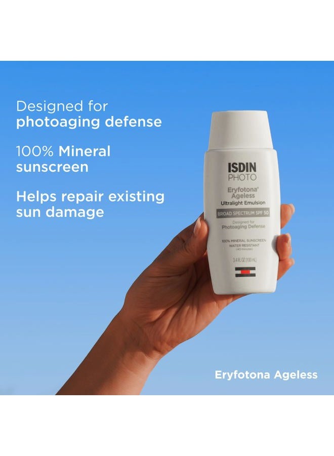 ISDIN Eryfotona Ageless Sunscreen Zinc Oxide and 100% Mineral Tinted Sunscreen SPF 50+, 3.4 Fl Oz - Image 4