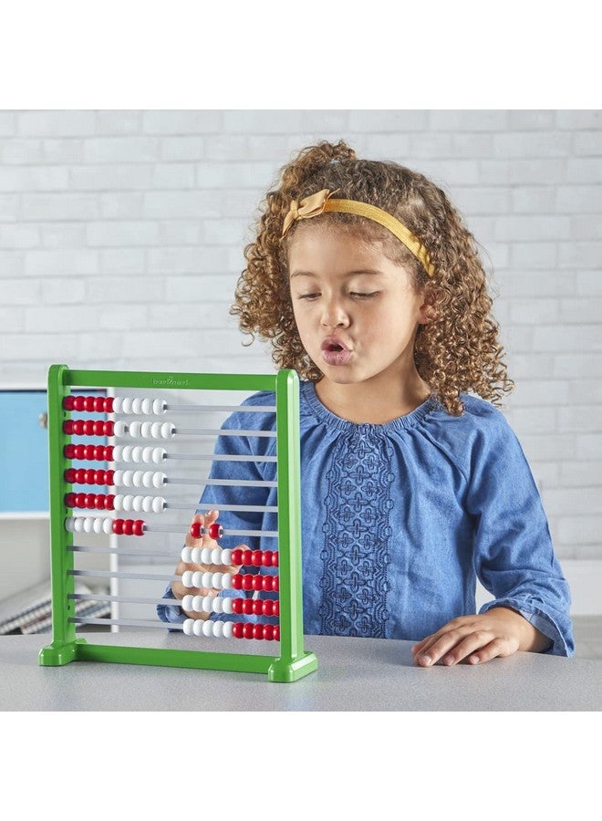 hand2mind Hand2Mind Double Sided Plastic 100 Bead Abacus, Abacus for Kids Math, Kindergarten Math Manipulatives, Counting Rack, Educational Toys for Elementary Kids (Set of 1) - Image 3