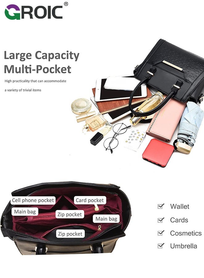 GROIC Handbags Sets For Women Shoulder Bags Top Handle Work Satchel Tote Purses Set With Matching Wallet,Purses and Handbags for Women,Crossbody bag - Image 3