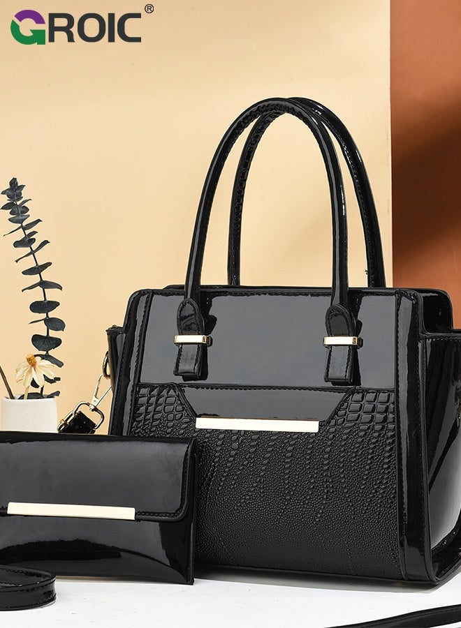 GROIC Handbags Sets For Women Shoulder Bags Top Handle Work Satchel Tote Purses Set With Matching Wallet,Purses and Handbags for Women,Crossbody bag - Image 2