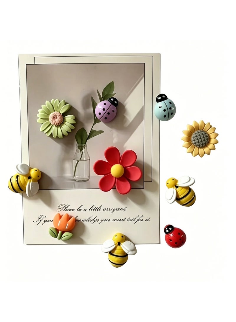 10pcs Cartoon Flower Refrigerator Magnets - Adorable Decorative Fridge Magnets with Strong Adhesive - Perfect for Kitchen, Office, Whiteboard, Locker, Cabinet, Dishwasher, and Home Decoration, Great Mother's Day Gift Idea - Image 1