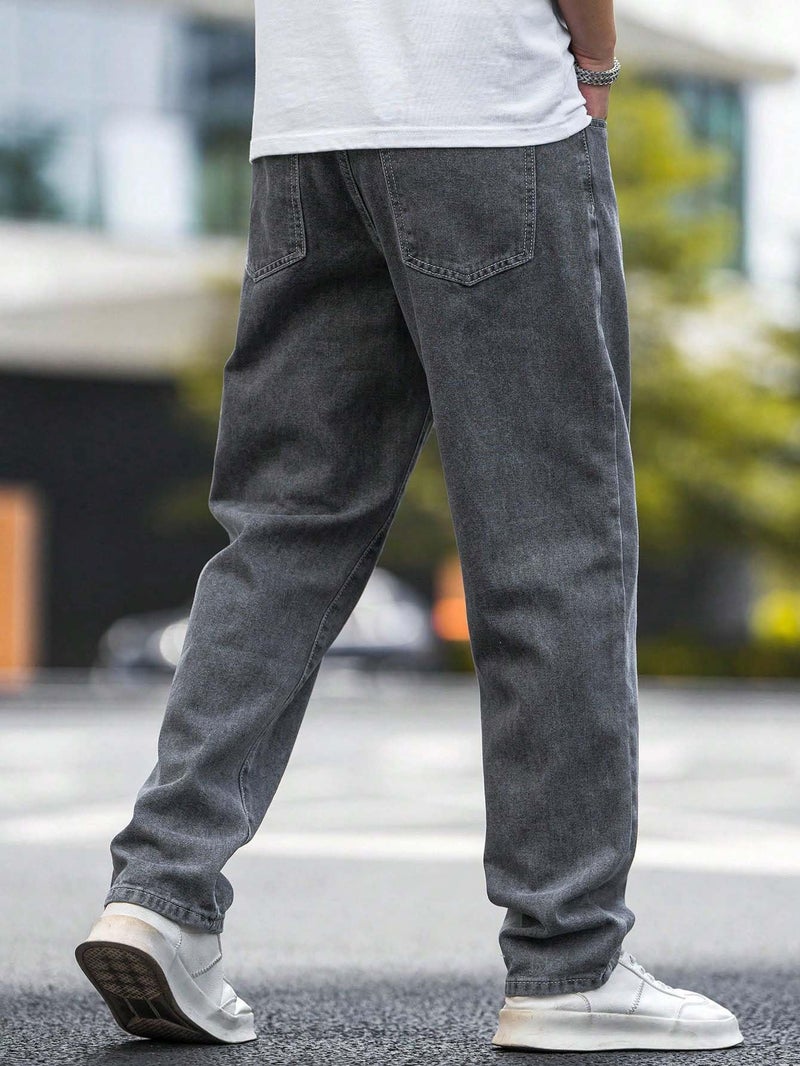 KOTTY Men's Solid Regular Fit Mid Distressed Fashionable Trendy Denim Jeans(Grey,28) - Image 3