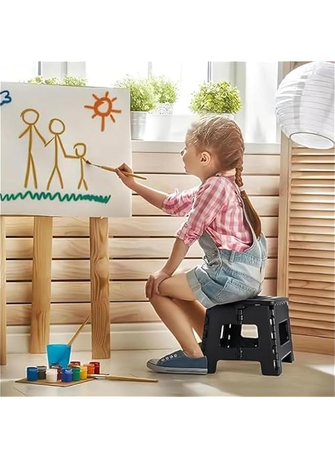 تراسل مقعد درج قابل للطي من تراسل، مضاد للانزلاق، قوي لدعم البالغين وامن بما فيه الكفاية للاطفال، يفتح بسهولة بقلب واحد، للمطبخ والحمام وغرفة النوم والاطفال والبالغين (22 سم) - Image 3