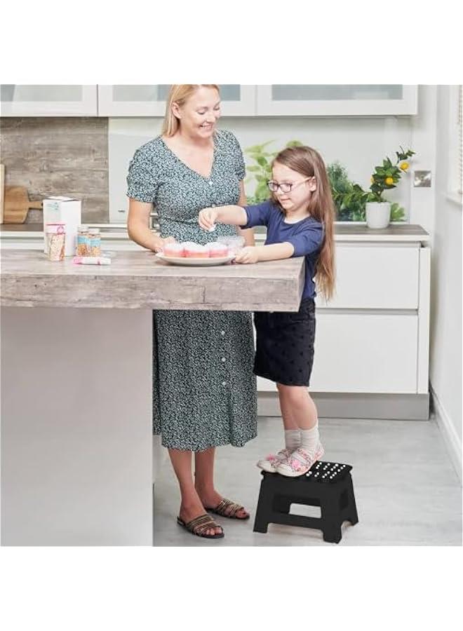 تراسل مقعد درج قابل للطي من تراسل، مضاد للانزلاق، قوي لدعم البالغين وامن بما فيه الكفاية للاطفال، يفتح بسهولة بقلب واحد، للمطبخ والحمام وغرفة النوم والاطفال والبالغين (22 سم) - Image 4