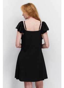 NA-KD Women Plain Mini Casual Dress, Black  - Image 4