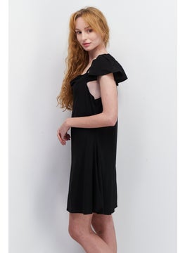 NA-KD Women Plain Mini Casual Dress, Black  - Image 3