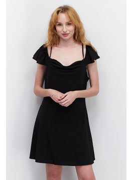 NA-KD Women Plain Mini Casual Dress, Black  - Image 1