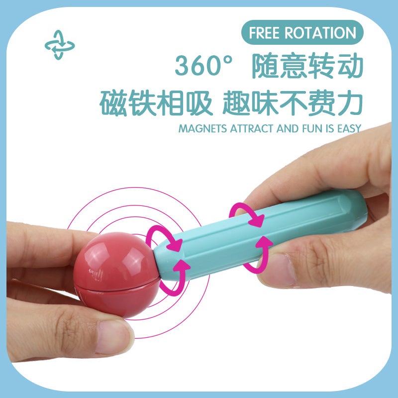 Magnetic Rod Kidsren'S Early Education Educational Toys Versatile Men And Women Diy Assembled Large Particle Magnetic Building Blocks - Image 5