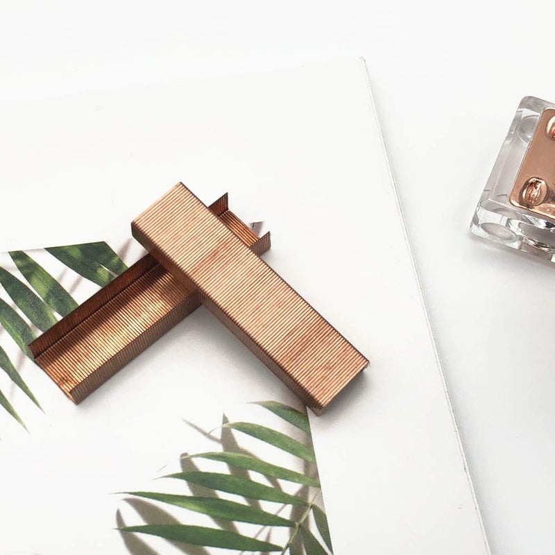 MEI YI TIAN Rose Gold Staples 26/6 Standard Stapler Refill Rosegold 12mm Width #12 Staples 1000/Box, 6 Boxes 6000 Count per Pack (Rose Gold) - Image 4