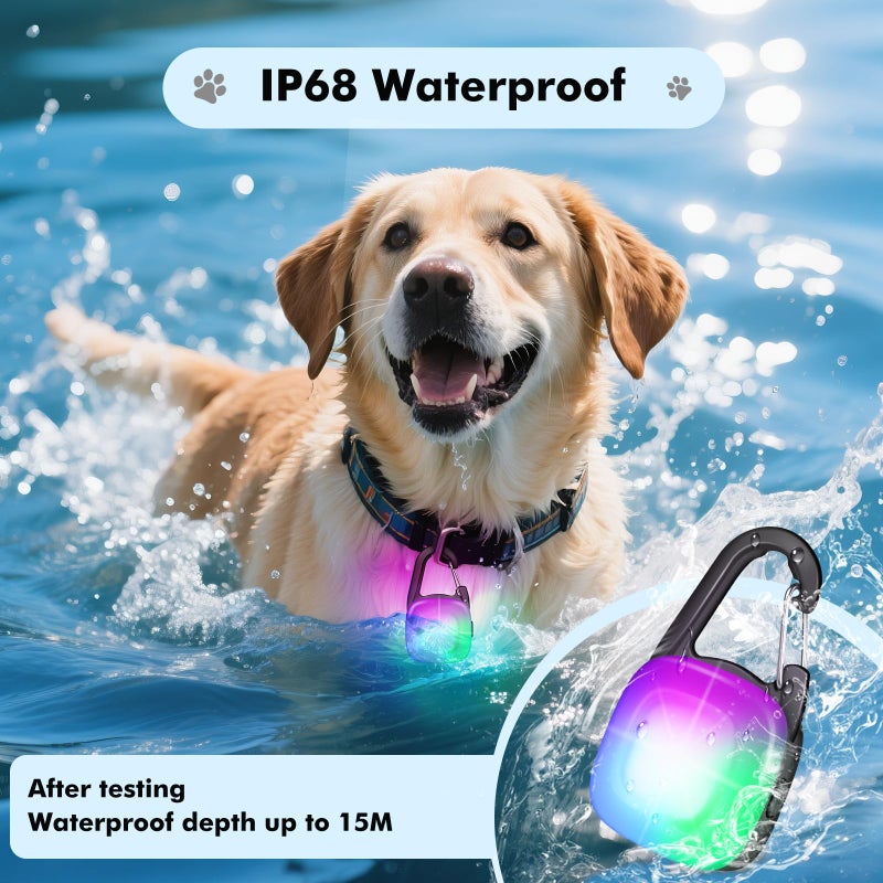 POEEY Dog Lights for Night Walking,2 Pack LED Rechargeable Safety Dog Collar Light Clip On with 4 Modes,IP68 Waterproof for Night Walking,Camping,Running, Hiking, Cycling - Image 5