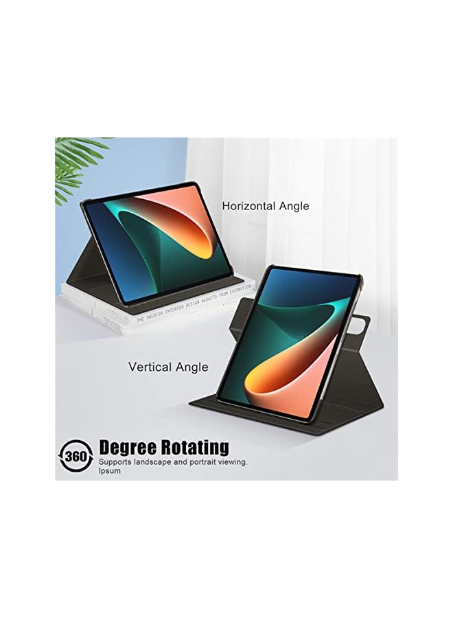 KASTWAVE Case For Xiaomi Mi Pad 5 Case For Mi Pad 5 Pro Case Elastic Strap Pen Holder Stand Auto Sleep And Wake Up Function Cover，Pu Leather Tablet Cases For Xiaomi Mi Pad 5 Pro Case Black - Image 4