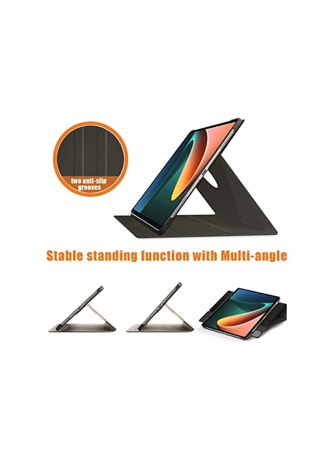 KASTWAVE Case For Xiaomi Mi Pad 5 Case For Mi Pad 5 Pro Case Elastic Strap Pen Holder Stand Auto Sleep And Wake Up Function Cover，Pu Leather Tablet Cases For Xiaomi Mi Pad 5 Pro Case Black - Image 3