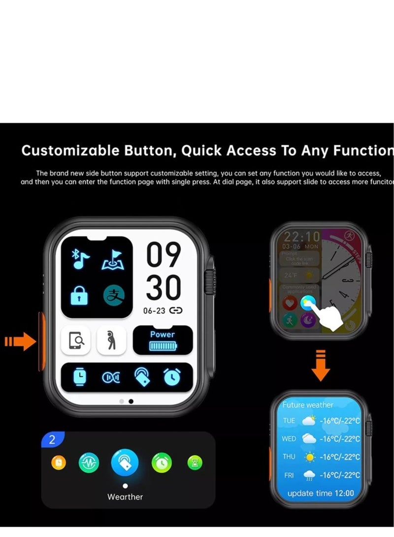Smart Watch Ultra  With Health Fitness Tracker Sport Watch  Supports 7 addition Wrist Strap 49MM-Multicolour - Image 5