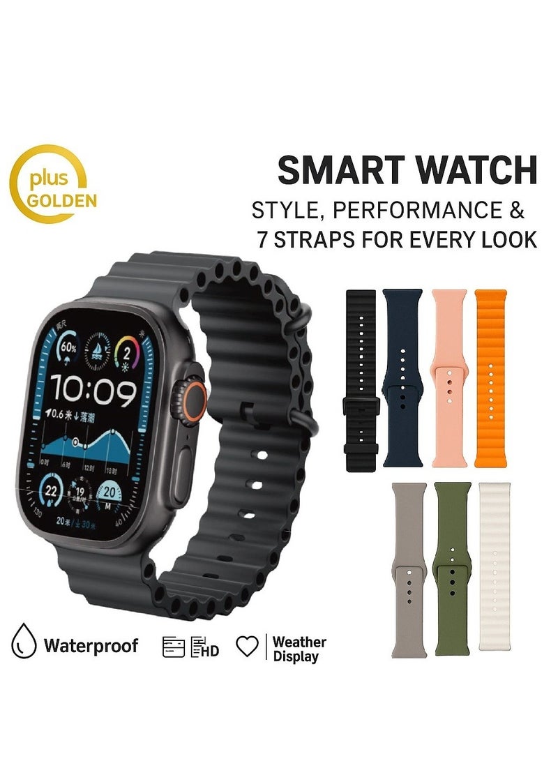 Smart Watch Ultra  With Health Fitness Tracker Sport Watch  Supports 7 addition Wrist Strap 49MM-Multicolour - Image 1