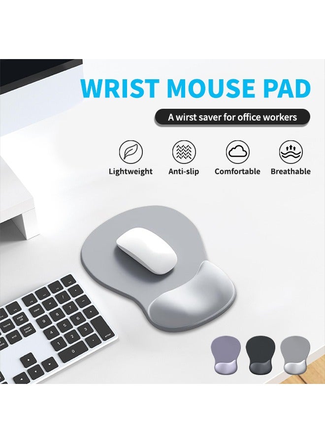 Mouse Pad with Wrist Rest, Soft Mouse Mat, Gaming Mouse Pad with Four-Layer Structure, High Resilience, Helps Relieve Wrist Pain and Pressure - Image 2