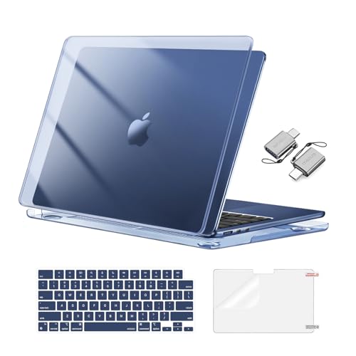 MOSISO Compatible with MacBook Air 13 inch Case M5 2026 M4 2025 M3 M2 20242022 A3449 A3240 A3113 A2681 Hard ShellKeyboard CoverScreen FilmType C for MacBook Air 136 inch Case Crystal Midnight - Image 1