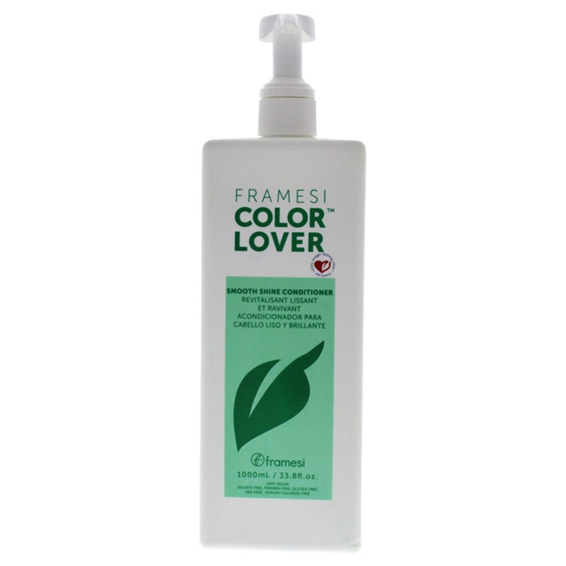 Framesi Color Lover Smooth Shine Conditioner, 33.8 fl oz, Sulfate Free Conditioner with Coconut Oil and Quinoa, Color Treated Hair