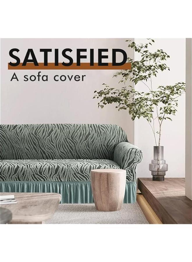 HOOKOR Thick Sofa Cover with Skirt, Stretchable Full Cover Dustproof Sofa Towel Couch Slipcover，Pure Color Combination Sofa Cover, for Furniture Protection (Light Grey, 2 seater) - Image 4