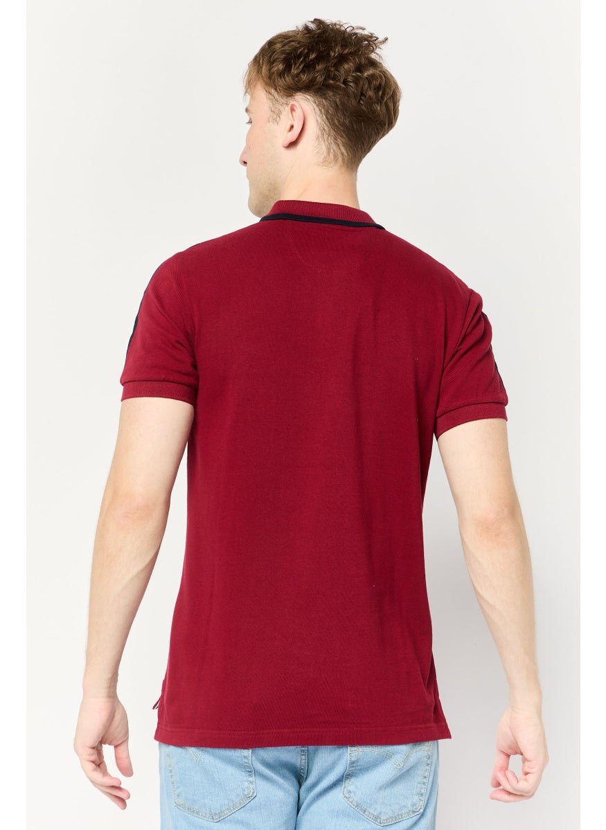 La Martina Men Regular Fit Embroidered Logo Short Sleeves Polo Shirt, Maroon  - Image 4