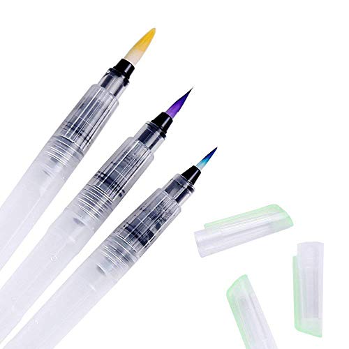 Perfect Pricee Water Coloring Brush Pens, Set of 3 Brush Tips for Watercolor Painting, Water Soluble Colored Pencils, Water Color Brush Pens, Water-Color Markers, Powdered Pigment Or Watercolor Paints - Image 4