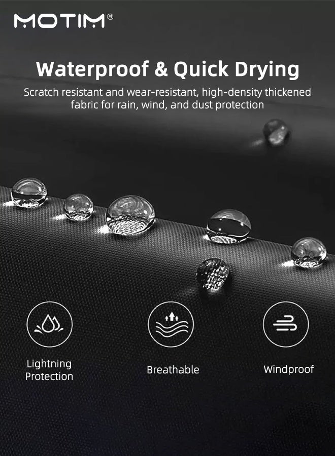 Motim Motorcycle Cover XXL, Waterproof Durable Tear Resistant Motorbike Scooter Mopeds Cover All Season Protection from Snow Dust UV with Large Locking Hole Storage Bag for Honda, Yamaha, Suzuki, Harley - Image 2