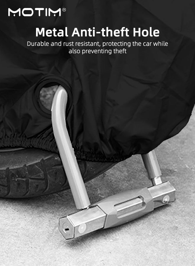 Motim Motorcycle Cover XXL, Waterproof Durable Tear Resistant Motorbike Scooter Mopeds Cover All Season Protection from Snow Dust UV with Large Locking Hole Storage Bag for Honda, Yamaha, Suzuki, Harley - Image 5