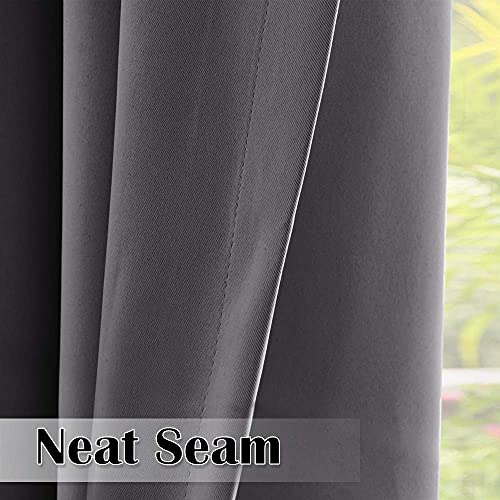 StangH Extra Long Curtains Outdoor Waterproof Patio Curtains Grommet Blackout Thermal Insulated Drapes for Pergola/Yard/Gazebo, Grey, W100 x L108 inches, 1 Panel - Image 5