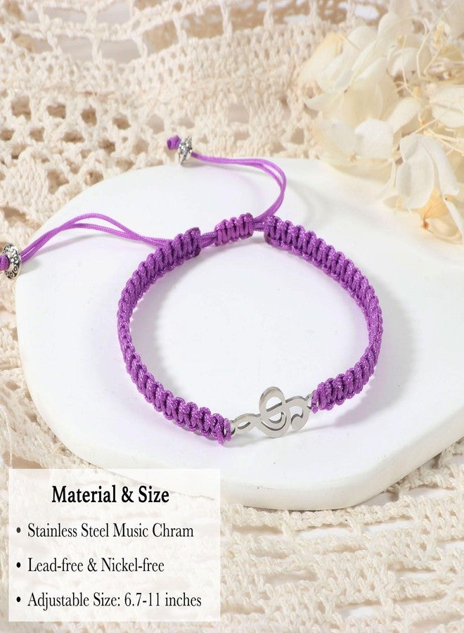 AULSIEY Music Teacher Appreciation Gifts, Teacher Bracelet for Women Men,Music Teachers Gifts Note Bracelet for Him Her, Musical Stuff Accessories Bracelets for Band Choir Singer Drummer (Purple) - Image 3