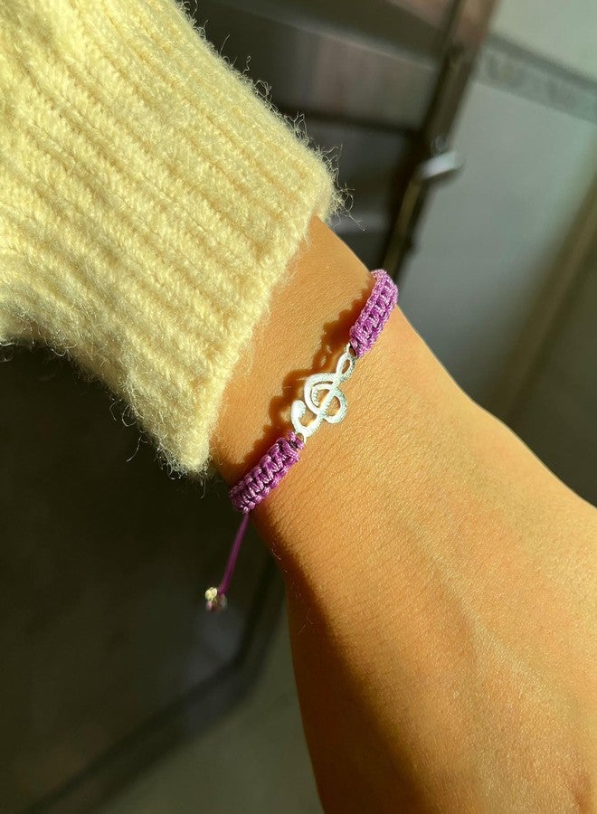 AULSIEY Music Teacher Appreciation Gifts, Teacher Bracelet for Women Men,Music Teachers Gifts Note Bracelet for Him Her, Musical Stuff Accessories Bracelets for Band Choir Singer Drummer (Purple) - Image 2