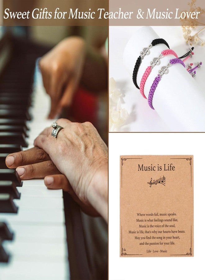 AULSIEY Music Teacher Appreciation Gifts, Teacher Bracelet for Women Men,Music Teachers Gifts Note Bracelet for Him Her, Musical Stuff Accessories Bracelets for Band Choir Singer Drummer (Purple) - Image 5
