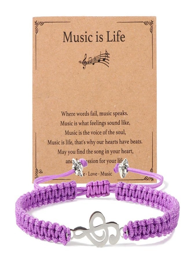 AULSIEY Music Teacher Appreciation Gifts, Teacher Bracelet for Women Men,Music Teachers Gifts Note Bracelet for Him Her, Musical Stuff Accessories Bracelets for Band Choir Singer Drummer (Purple) - Image 1