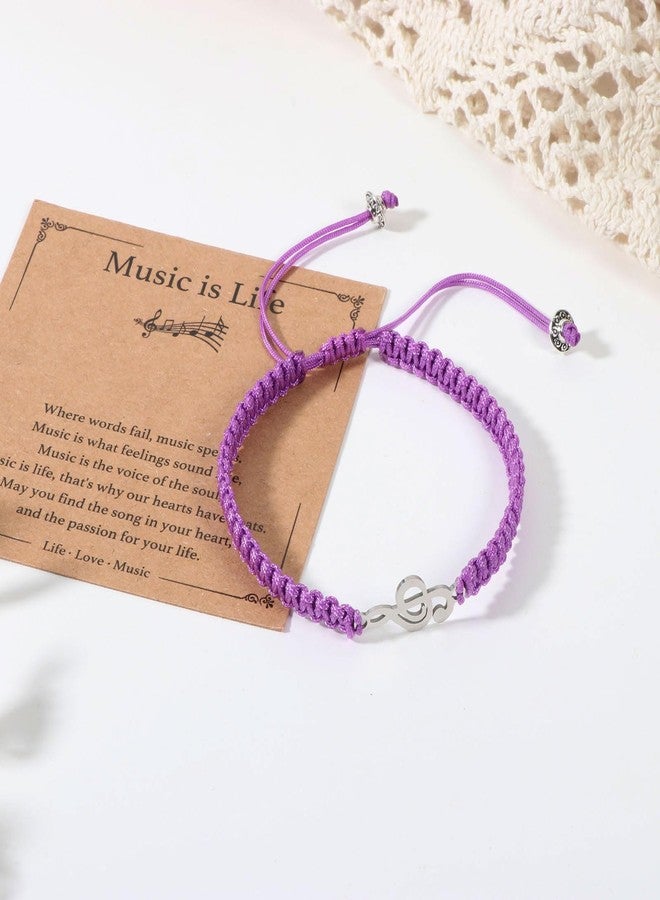 AULSIEY Music Teacher Appreciation Gifts, Teacher Bracelet for Women Men,Music Teachers Gifts Note Bracelet for Him Her, Musical Stuff Accessories Bracelets for Band Choir Singer Drummer (Purple) - Image 4
