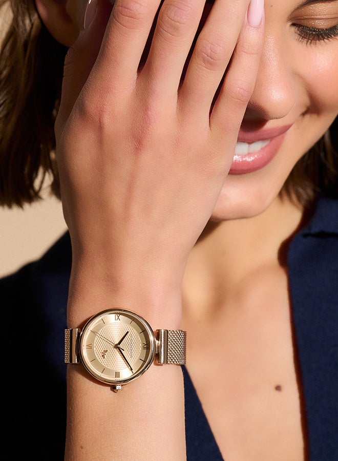 OLIVIA BURTON Round Analog Women'S Ionic Plated Carnation Gold Steel Case  Watch - Image 5