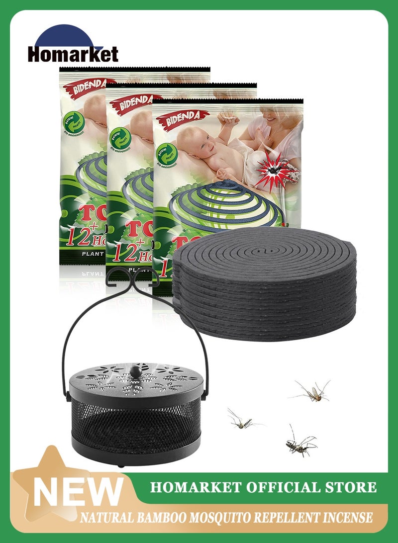 TOPONE 3Pack 30Coils Mosquito Coils with 1 Mosquito Coil Box Iron Holder Household Censer Repellent Incense Coil - Image 1