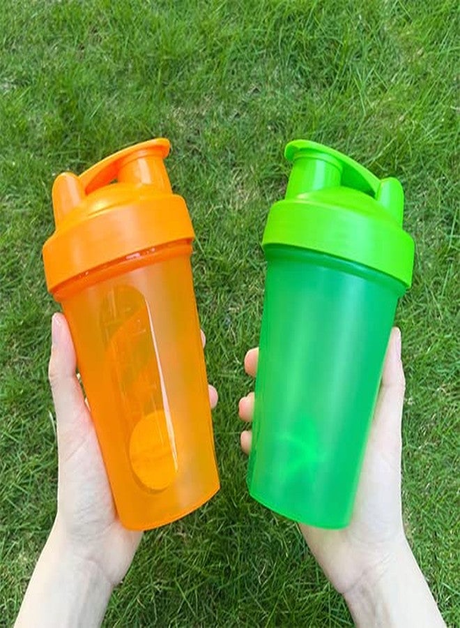 GAISHION Shaker Bottle Protein Shakes and 16-Ounce/400ML Shakers Bottles with Whisk Balls,Non-BPA plastic (Orange+Green(2PCS)) - Image 5