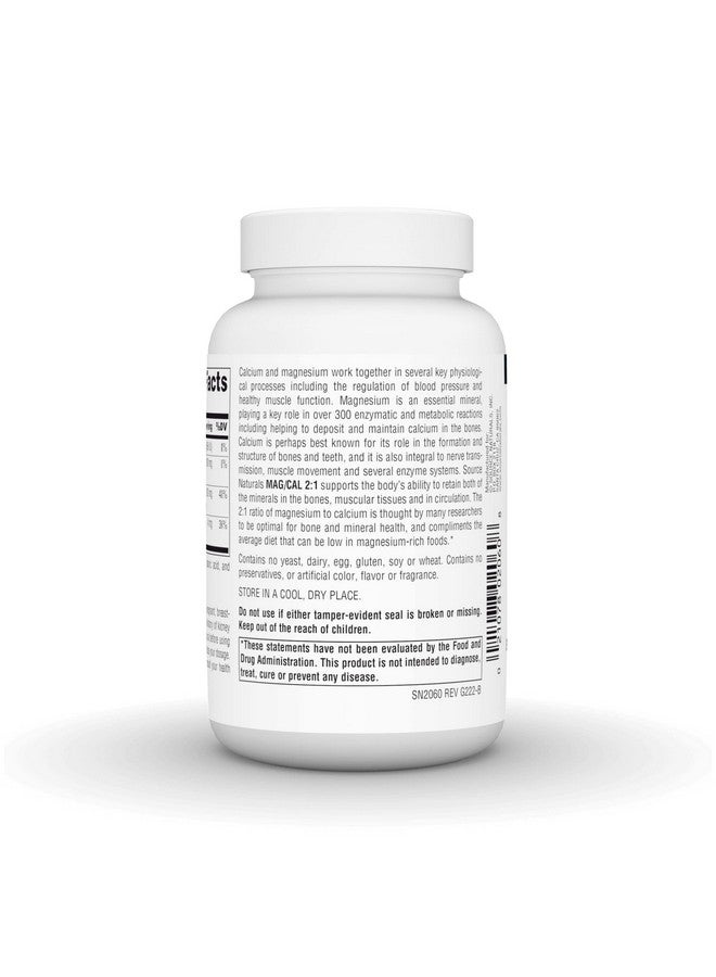 Source Naturals Mag/Cal 2:1, Magnesium and Calcium Supplement - 90 Capsules - Image 3