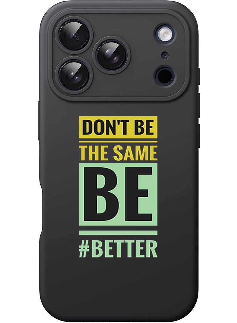 Theodor Protective Slim Fit Case Liquid Silicone Cover with Full Body Protection Anti-Scratch Shockproof Case For Apple iPhone 17 Pro (Black) Dont be the same - Image 1