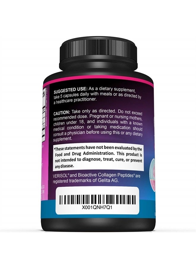 Sunergetic Premium Collagen Peptides Capsules – Includes 2,500 mg of VERISOL® Collagen Peptides Type 1 & Type 3 – Multi Collagen Supplement to Support Joint Health, Hair, Skin & Nails – 150 Collagen Capsules - Image 3