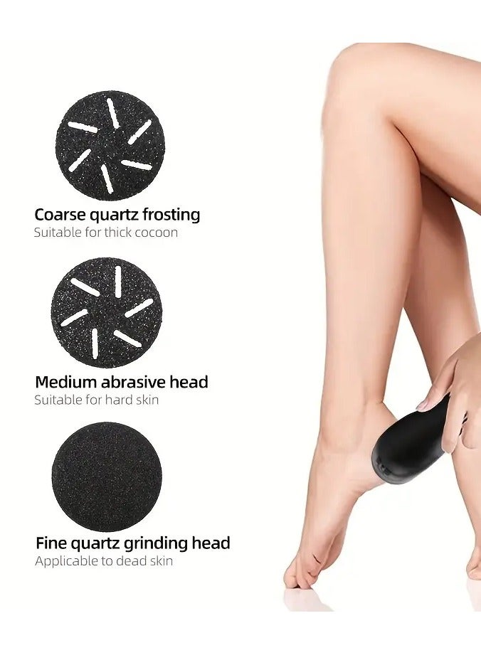 ORiTi مزيل مسامير القدم الكهربائي، مزيل الجلد الصلب لمبرد القدم قابل لإعادة الشحن، مطحنة قدم مقاومة للماء للكعوب المتشققة، الجلد الميت مع 3 رؤوس جلخ، سرعتين، فرشاة واحدة، عرض البطارية - Image 5