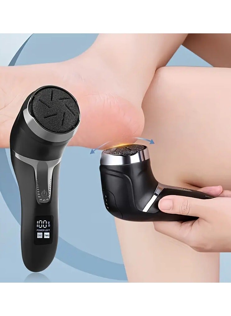 ORiTi مزيل مسامير القدم الكهربائي، مزيل الجلد الصلب لمبرد القدم قابل لإعادة الشحن، مطحنة قدم مقاومة للماء للكعوب المتشققة، الجلد الميت مع 3 رؤوس جلخ، سرعتين، فرشاة واحدة، عرض البطارية - Image 1