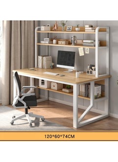 Alissa 120 cm Home Office Desk with Storage Shelves （wood color-120*60cm）  - Image 4