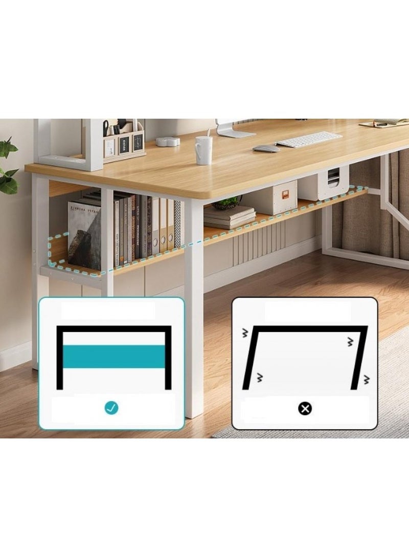 Alissa Modern Computer Desk with 3 Shelves – Space-Saving 120×60×147 cm Wood & Metal Table for Home Office, Study & Gaming - Image 3