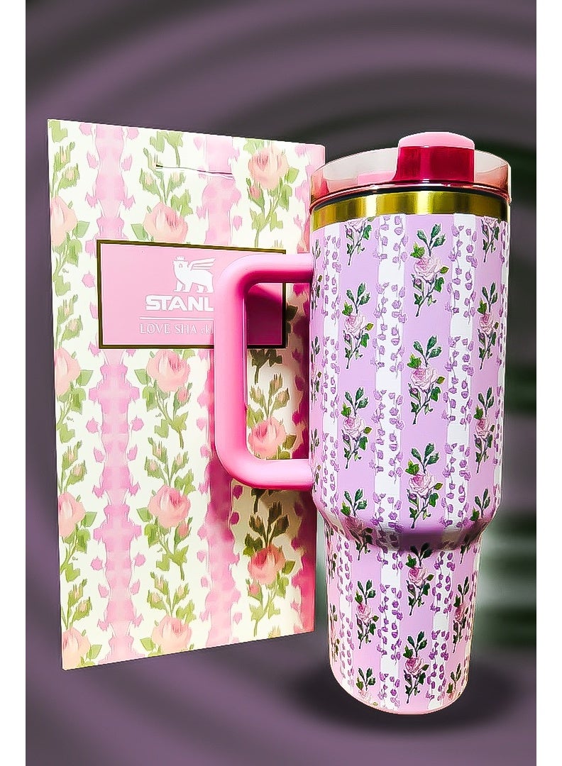 Stanley 40oz Tumbler Stainless Steel Travel Mug with Reusable Straw BPA Free Eco Friendly and Dishwasher Safe Leakproof FlowState Lid Double Wall Insulated to Maintain Drink Temperature for Up to 16 Hours Hot and 24 Hours Cold Slim Base Fits Most Car Cup Holders with Sturdy Ergonomic Handle Ideal for Travel Work and Outdoor Adventures - Image 2