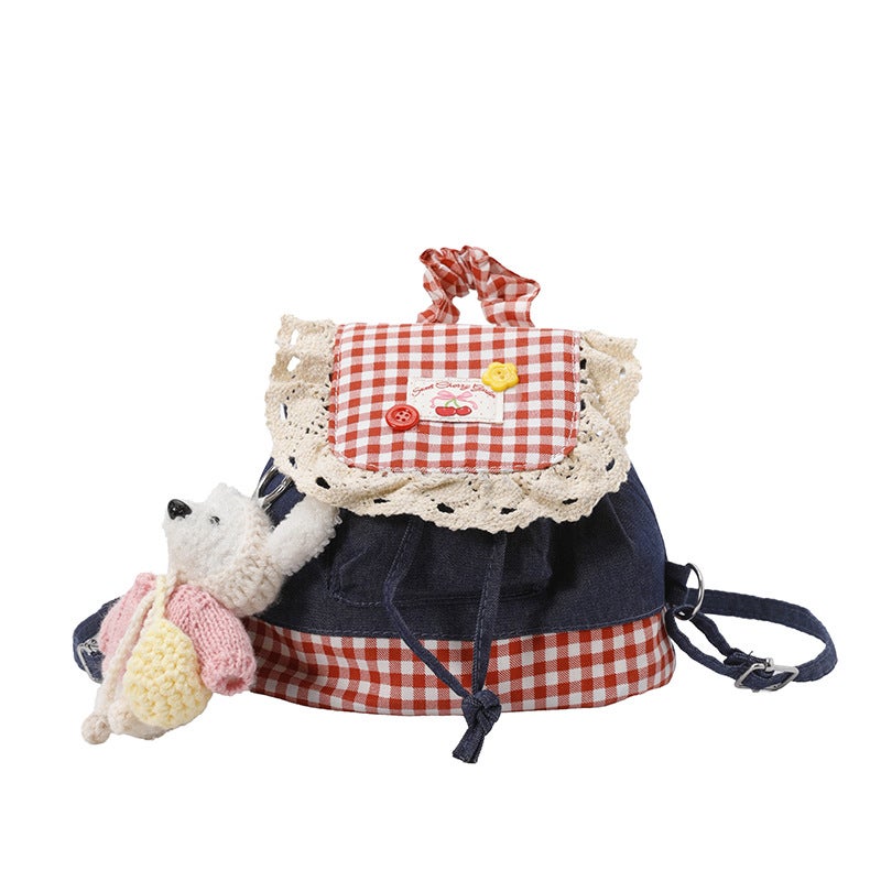 Fashionable Cute Checkered Mini Backpack for Women - Image 5