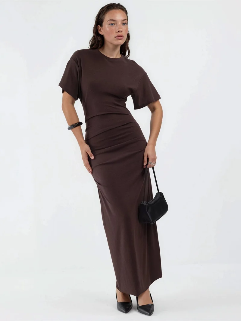 Busem BUSEM Solid Crew Neck Bodycon Midi Dress