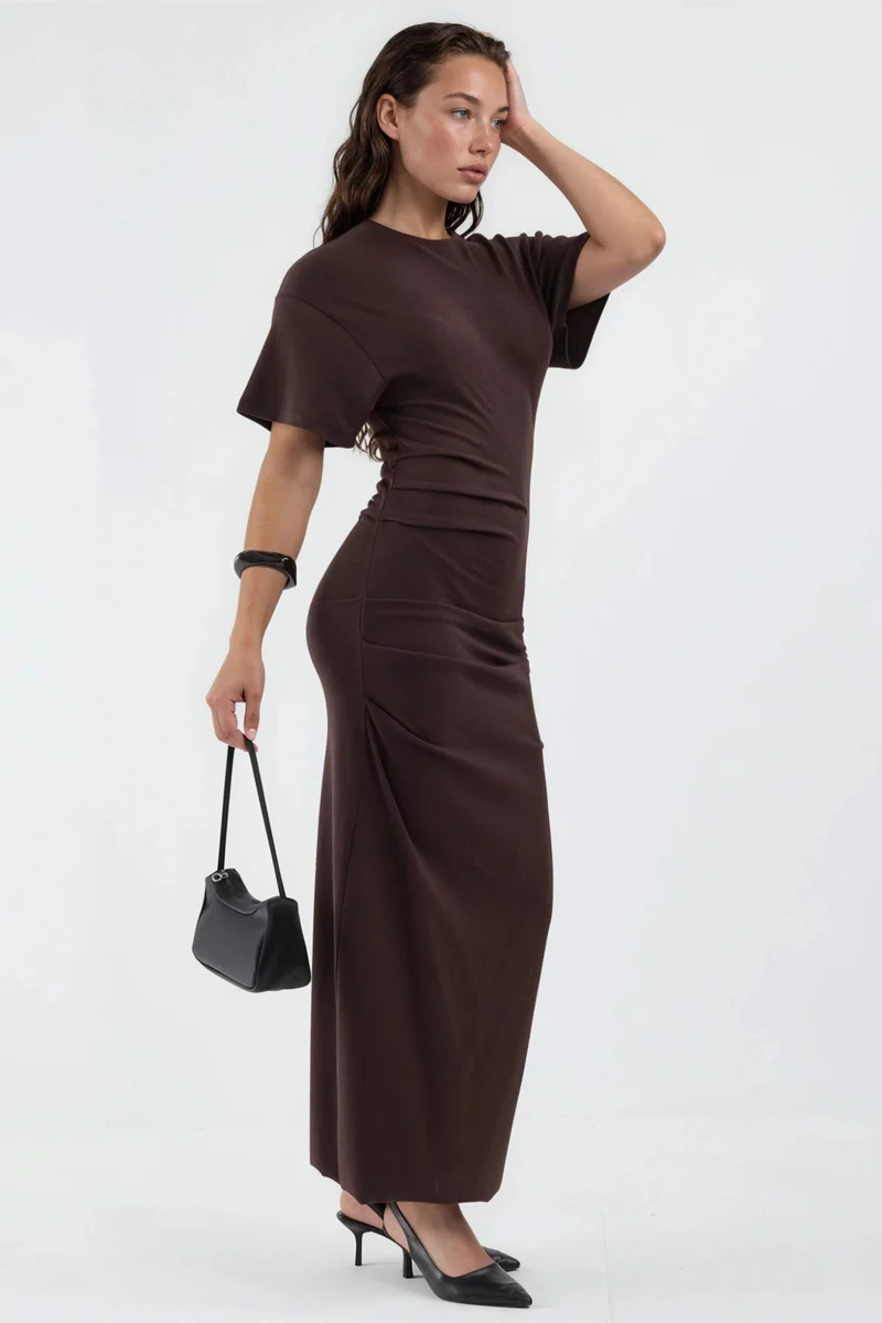Busem BUSEM Solid Crew Neck Bodycon Midi Dress