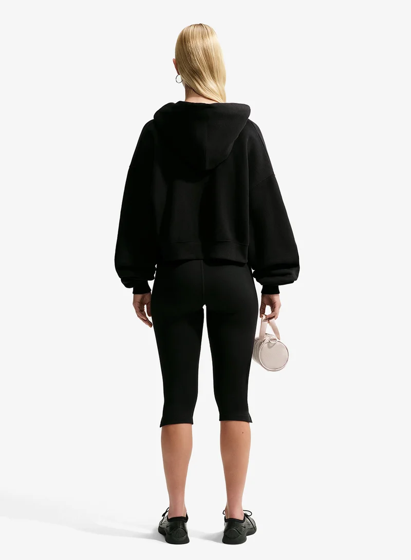 Nike BLACK Studio Fleece Cropped Hoodie for Women | Best Price UAE