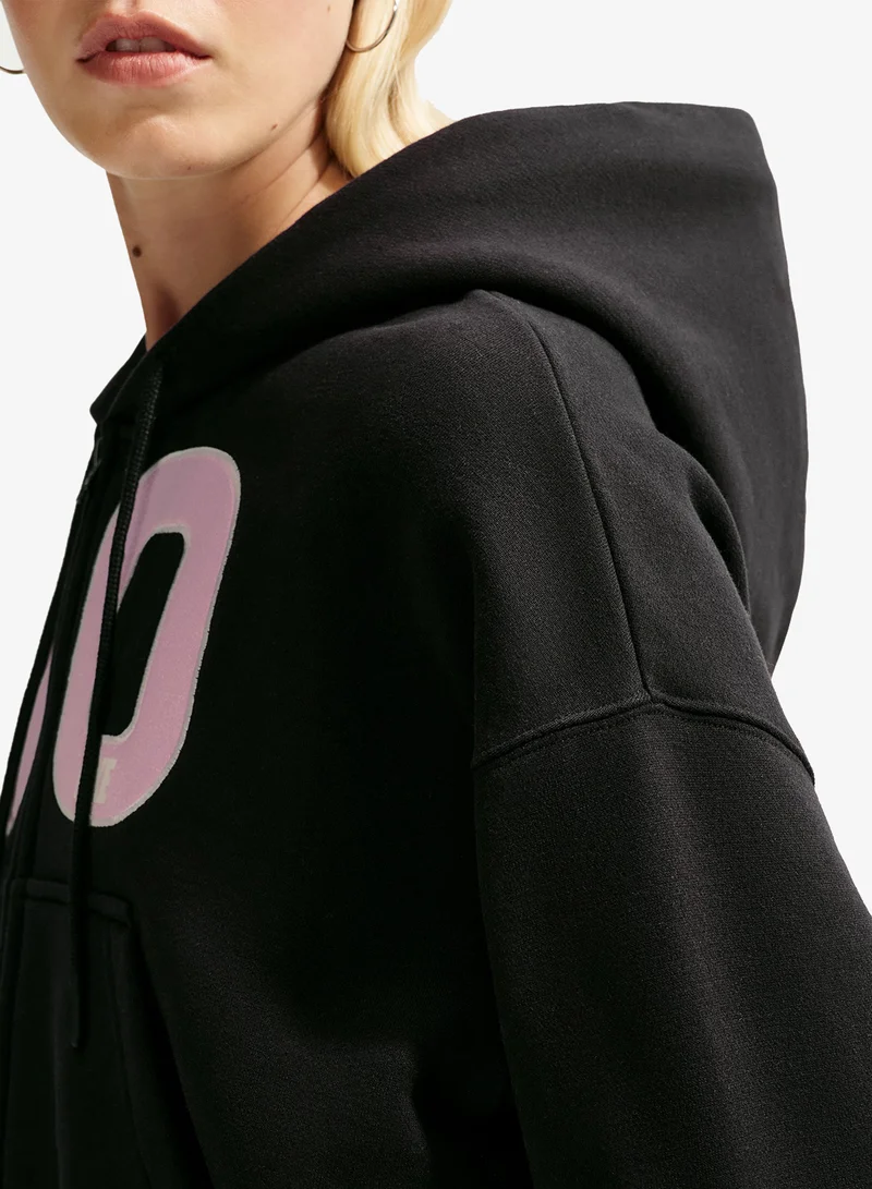 Nike BLACK Studio Fleece Cropped Hoodie for Women | Best Price UAE