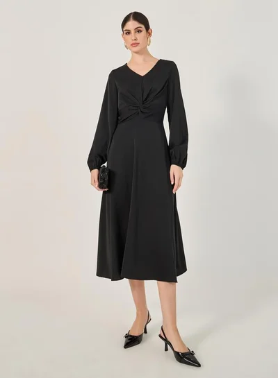 Styli Knot Front Midi Dress