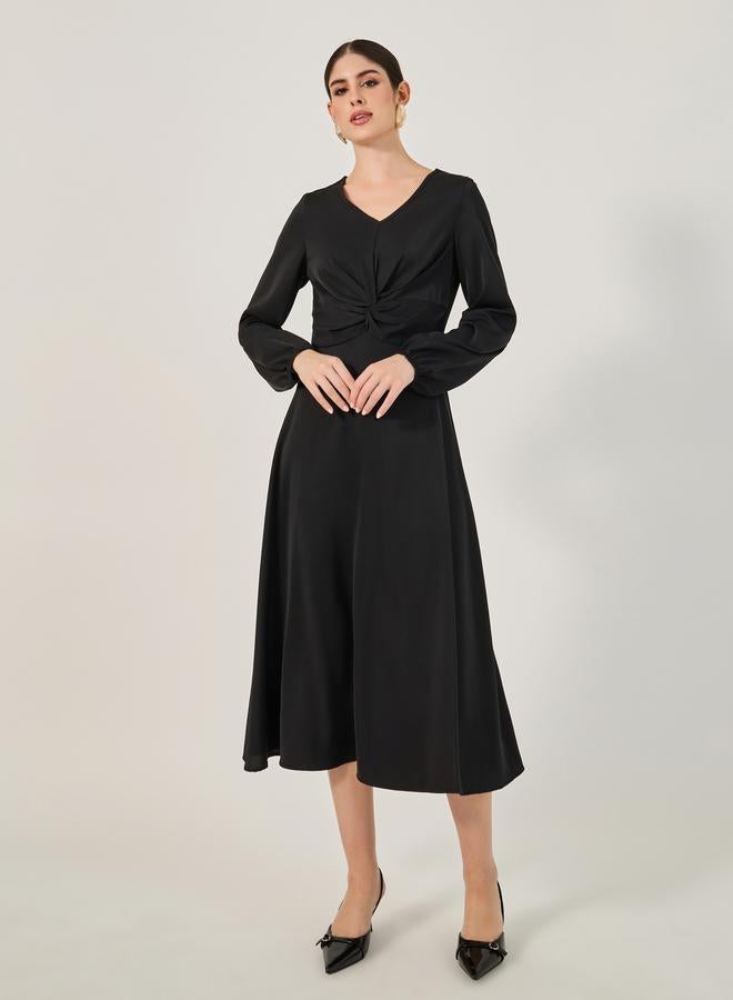 Styli Knot Front Midi Dress  - Image 2